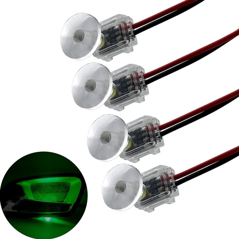 OUMICCARD 4pcs Green Car Door Bowl Light Mushroom Shaped Luminous Lamp Head LED Light Guide Environmental Decorative Light suitable For RVs Wardrobe Lights Buses Tourist Vehicles Beach Bikes Motorcycles - Image 1